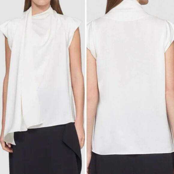3.1 Phillip Lim Satin Scarf-Neck Twisted Sleeve Blouse - Picture 1 of 10